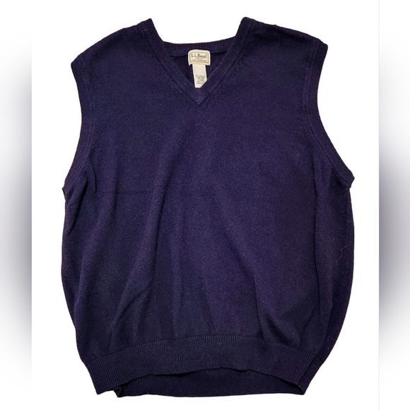 L.L. Bean Men's Pullover Sweater Vest - 100% Lambs‎ Wool - Navy - XXL - Picture 1 of 4